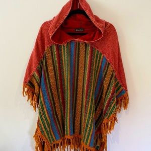 Boho Hippy Festival Poncho Hoodie